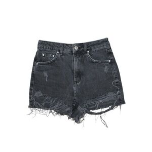 Topshop Black Ripped‎ Jean Shorts